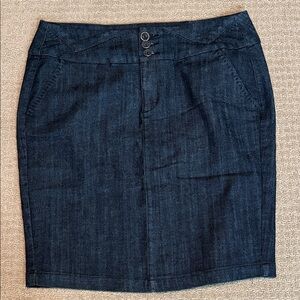 One 5 One Dark Blue Pencil Skirt